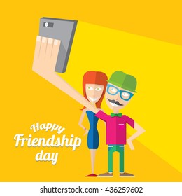 Happy friendship day vector background. Best Friends forever concept vector illustration