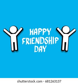 Happy friendship day vector background with hipsters freinds. Best Friends forever concept vector illustration