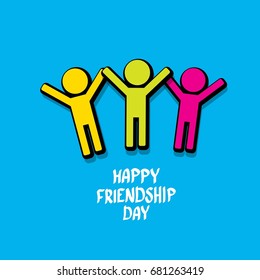 Happy friendship day vector background with hipsters freinds. Best Friends forever concept vector illustration