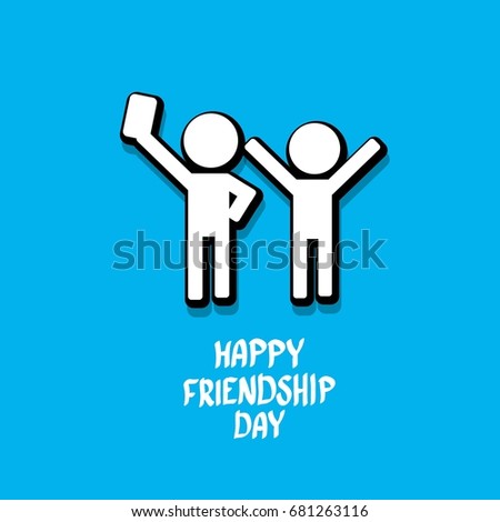 Happy friendship day vector background with hipsters freinds. Best Friends forever concept vector illustration