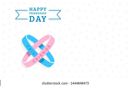 Happy Friendship day vector card with with two bracelets symbolizing friendship and a place to place text greetings, invitations, information.
