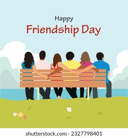 Happy Friendship day vector illustration greeting card creative idea