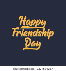 Happy Friendship day vector illustration with text ob black background to celebrating friendship day 2023. Friendship day typography greeting card creative idea for banner, poster, template design