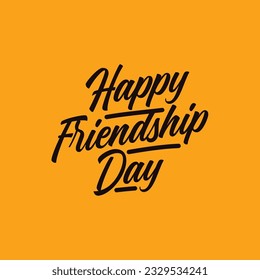 Happy Friendship day vector illustration with text on yellow background. friendship day 2023. Friendship day typography greeting card creative idea.