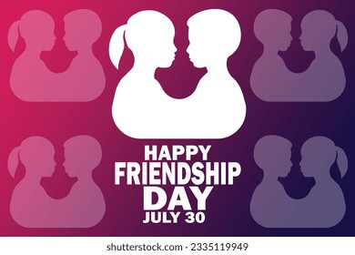 Happy Friendship Day Vector Illustration. July 30. Suitable for greeting card, poster and banner.