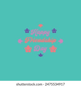 Happy Friendship day vector illustration with text and elements for celebrating friendship day.