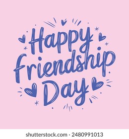 Happy Friendship day vector illustration with text and love elements for celebrating friendship day.