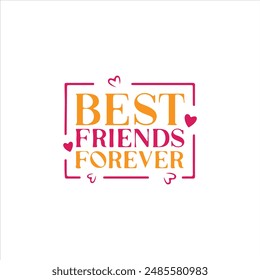 Happy Friendship Day Vektorillustration mit Text und Liebe Elemente zum Freundschaftstag 2024. Freundschaftstag Typografie Grußkarte Kreative Idee mit schwarzem Hintergrund