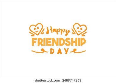 Happy Friendship day vector illustration with text and love elements for celebrating friendship day 2024. Friendship day typography greeting card creative idea with colorful background