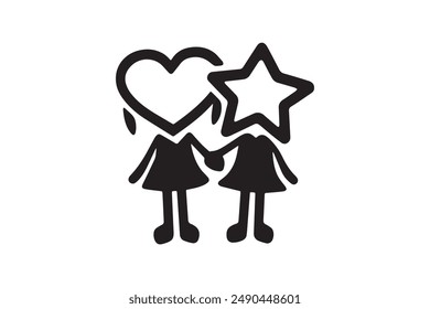 Happy friendship day vector logo