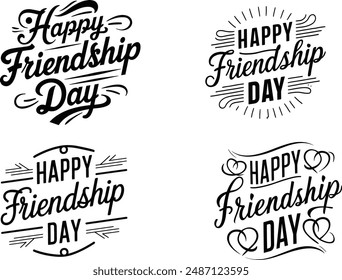 Happy Friendship Day vector Set 