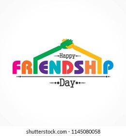 Happy Friendship day vector typographic design. Usable as greeting cards, posters, clothing, t-shirt for your friends.