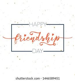 Happy Friendship day vector typographic colorful design. Inspirational quotes. Usable as greeting cards, posters. Best friends forever.