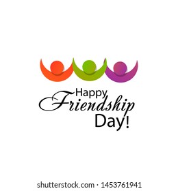 Happy Friendship day vector typographic design. Inspirational quote about friendship. Usable as greeting cards, posters, clothing, t-shirt for your friends. Vector illustration