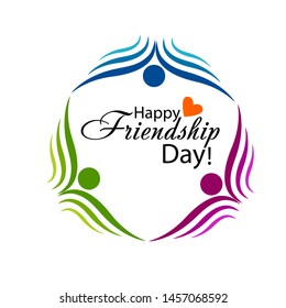 Happy Friendship day vector typographic design. Inspirational quote about friendship. Usable as greeting cards, posters, clothing, t-shirt for your friends. Vector illustration