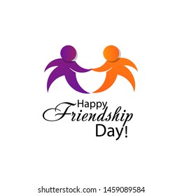 Happy Friendship day vector typographic design. Inspirational quote about friendship. Usable as greeting cards, posters, clothing, t-shirt for your friends. Vector illustration