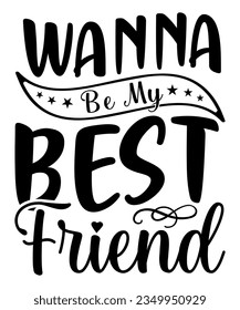 Happy Friendship day vector typographic design. Inspirational quotes about friendship. Usable as greeting cards, posters, clothing, t-shirt for your friends. Black and white.