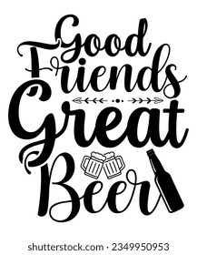 Happy Friendship day vector typographic design. Inspirational quotes about friendship. Usable as greeting cards, posters, clothing, t-shirt for your friends. Black and white.
