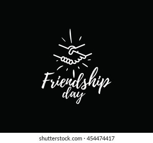 Happy Friendship day vector typographic design. Inspirational quote about friendship. Usable as greeting cards, posters, clothing, t-shirt for your friends.