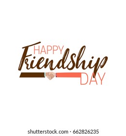 Happy Friendship day. Vector typographic colorful design. Badges for your holiday design postcards, posters.