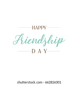 Happy Friendship day. Vector typographic colorful design. Badges for your holiday design postcards, posters.