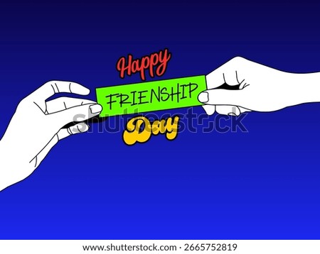 Happy Friendship Day vector typographic design. Illustration. Inspirational lettering about friendship. Poster, tee shirt print, the happy holiday of amity, dekstop wallpaper.