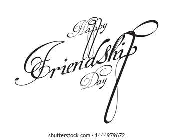Happy Friendship day vector typography background for photo overlay or heading, title for compliment card -- birthday, office party, posters, flyers, greeting cards, arts and craft, Wallpaper etc.
