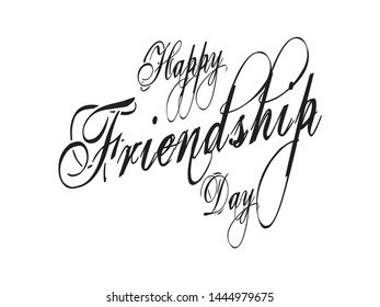 Happy Friendship day vector typography background for photo overlay or heading, title for compliment card -- birthday, office party, posters, flyers, greeting cards, arts and craft, Wallpaper etc.
