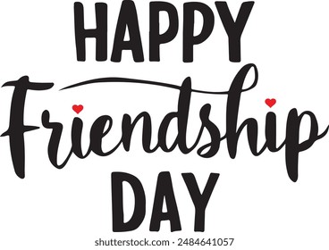 Happy Friendship Day Vector Typography with love shape