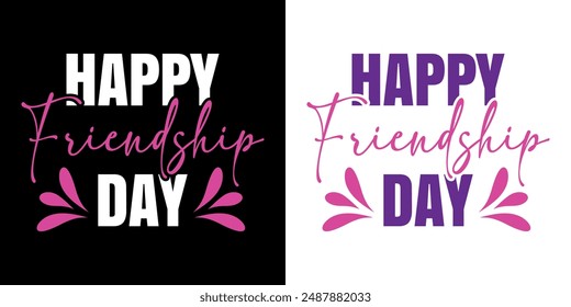 Happy Friendship Day vector typography colorful design to use on Greeting Cards, Posters, Mugs, T-Shirts