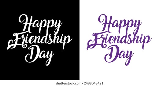 Happy Friendship Day vector typography colorful design to use on Greeting Cards, Posters, Mugs, T-Shirts