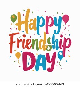 Happy friendship day vector typography design