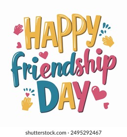 Happy friendship day vector typography design