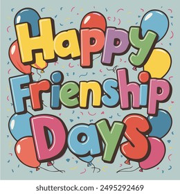 Happy friendship day vector typography design