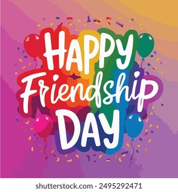 Happy friendship day vector typography design