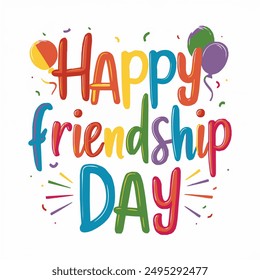 Happy friendship day vector typography design