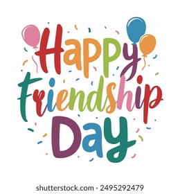 Happy friendship day vector typography design