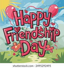 Feliz día de la amistad Vector tipografía diseño