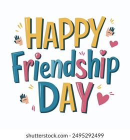 Happy friendship day vector typography design