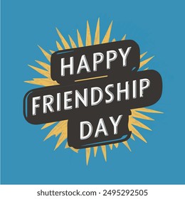 Happy friendship day vector typography design