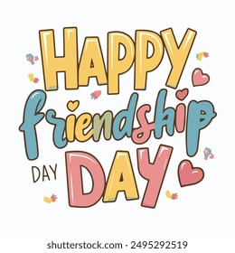 Happy friendship day vector typography design