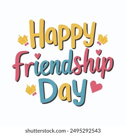 Happy friendship day vector typography design