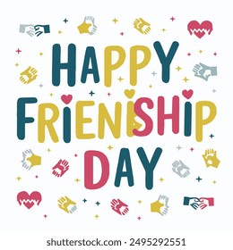 Happy friendship day vector typography design