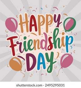 Happy friendship day vector typography design 