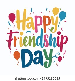 Happy friendship day vector typography design 