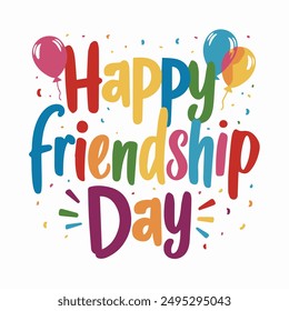 Happy friendship day vector typography design 