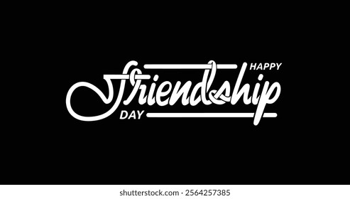 Happy Friendship Day vector typography design. Handwritten calligraphy design. Inspirational quotes about friendship. Suitable for Greeting cards, posters, t-shirt prints, and happy friendship day