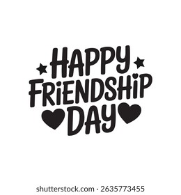 Happy Friendship Day vector typography. Handwritten happy friendship day modern text calligraphy.