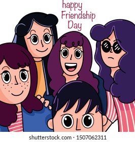 Happy friendship day web banner, vector illustration of a cartoon design