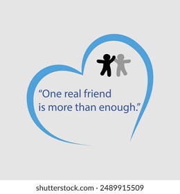 Happy friendship Day.short quotes. A big blue heart with quotes written in the middle Two friends shaking hands. Art and Illustration.best friends.fun.silhouette .vector design .fun.greeting cards.